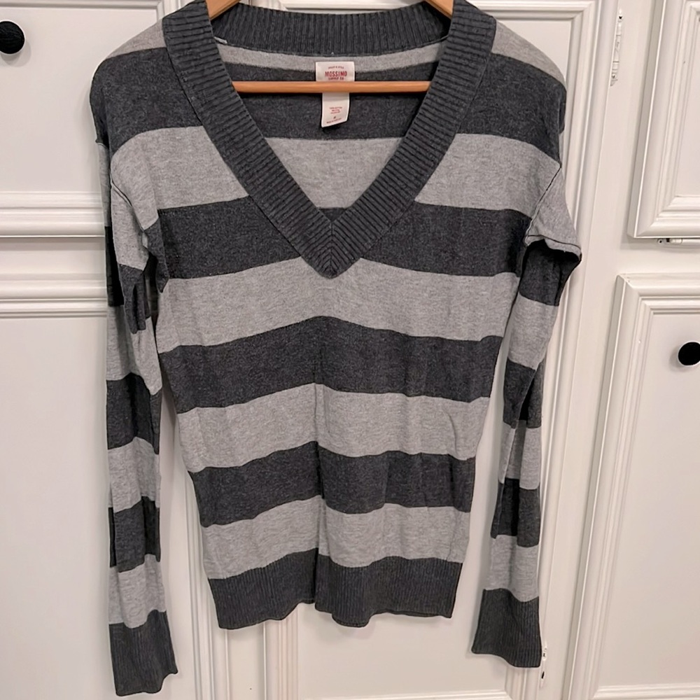 Mossimo Striped Gray Sweater